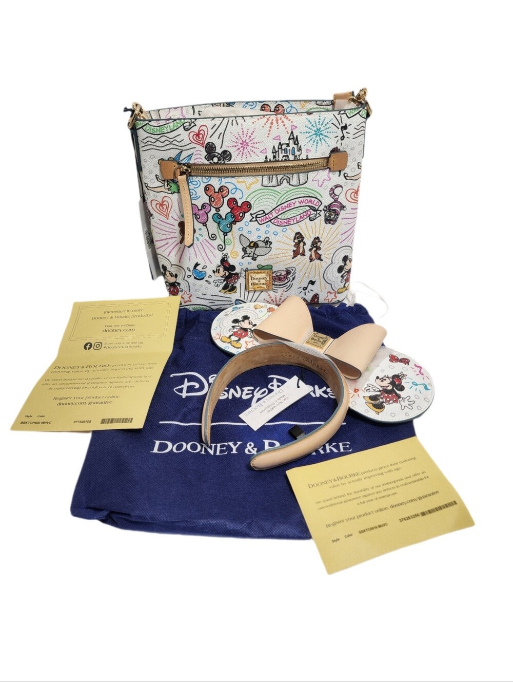 Disney Dooney & Bourke Sketchbook Crossbody Bag and Ear Headband - NWT